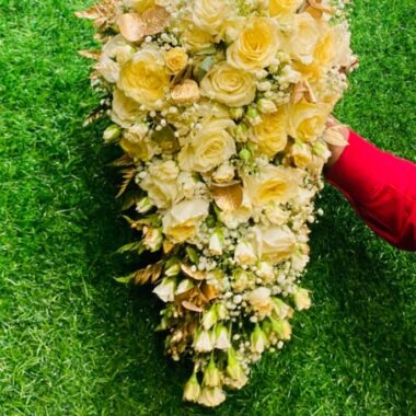 Golden Yellow Cascade Bouquet