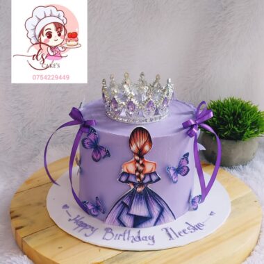 Lavender Princess & Crown Cake